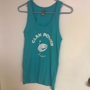 Teal Clam Power tank top
